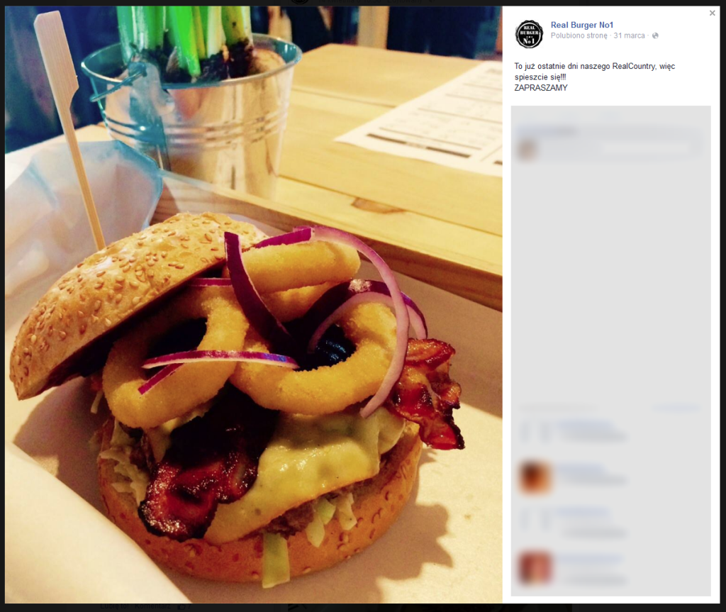 Inny burger miesiąca Real Burger No.1 (źródło: facebook.com)